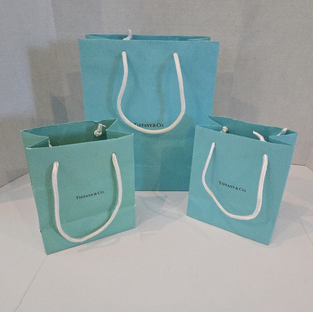 3 Tiffany & Co. Blue Shopping Bags Gift Closet Decor